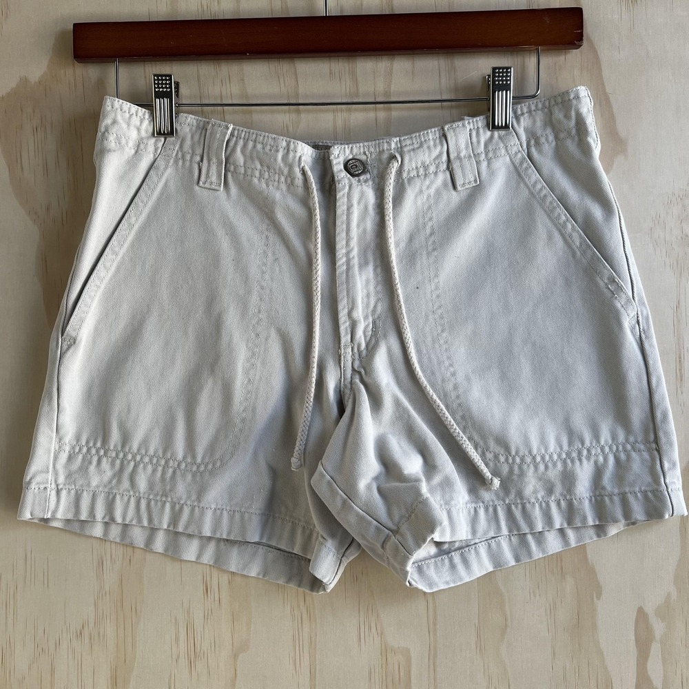 Vintage L.e.i. Surplus Shorts Women's 5 Beige Twill Chino Drawstring Casual